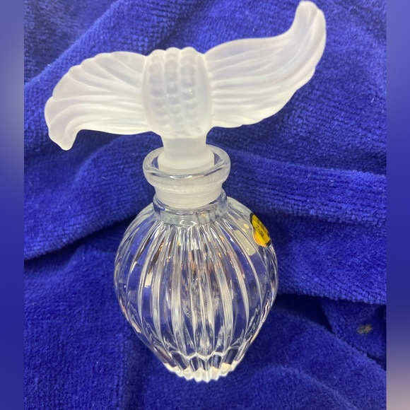 VINTAGE Frosted Glass Perfume Bottles (2) with Decorative Dauber Stopper - Picture 2 of 10